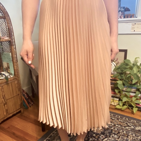 Pink Flowy Pleated Maxi Skirt - Picture 3 of 4